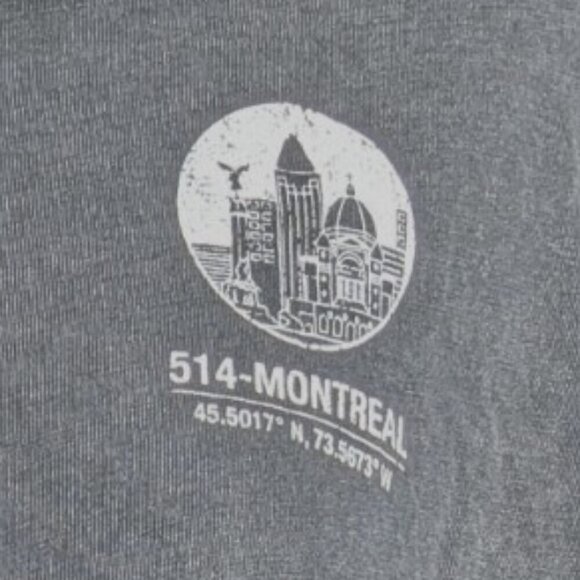 Garage Montreal Dark Grey Cuffed Long-Sleeve  Cropped Shirt Women Size M - Picture 7 of 8